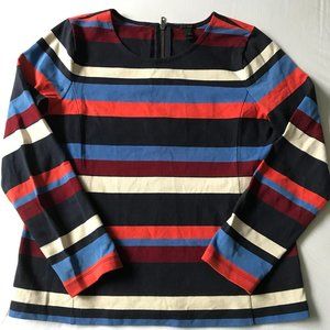 Vintage J Crew Striped Top, Back Zipper, Size S